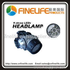 High quality 9 straw LEDs headlamp