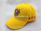 Embroidered Yellow Cotton Baseball Cap for Promotion Cap Back Metal Buckle