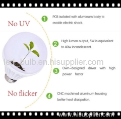 3w/5w/7w/12w E27 led light plastic cover