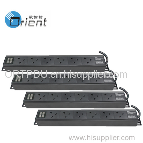 UK type PDU 45 degree with current and voltage display