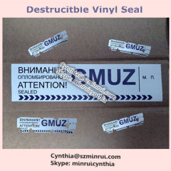 ultra destructible self adhesive seal labels