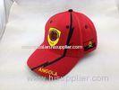 Plain Embroidered Red Cotton Baseball Cap with Antique Buckle for Promotion