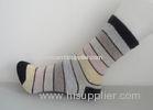 Ladies Colorful Striped Wool Socks Single Needle For Winter