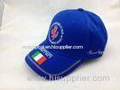 6 Panel Blue Cotton Baseball Cap Ferrari Racing Cap with Custom Embroidery