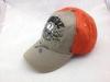 Orange Khaki Cotton Baseball Cap with Raised 3D Embroidery Baseball Hat