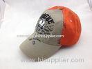 Orange Khaki Cotton Baseball Cap with Raised 3D Embroidery Baseball Hat