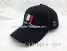 Black Heavy Brushed Cotton Baseball Cap Embroidery Sport Cap with Metal Buckle