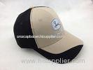 Khaki Cotton Embroidered Baseball Caps Hat with Contrasting Color