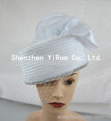 Wedding hat bridal hat satin ribbon hat church hat occasion hat