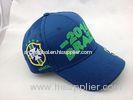 Blue Sport Polyester Embroidered Baseball Caps with Sandwich Brim