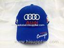 100% Cotton 3D Raised Embroidery Baseball Cap Blue Promotional Baseball Hat