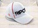 Checked Spandex 3D Embroidered Baseball Cap Hat with Woven Label