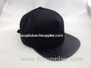 Leather Brim Embroidered Hip Hop Baseball Cap Hat with Leather Strap Back
