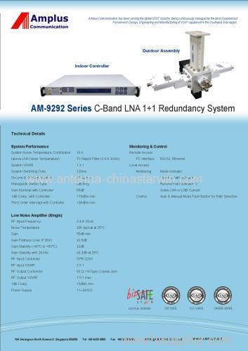 AM-9292 series c-band LNA1+1 Redundancy system(amplus)