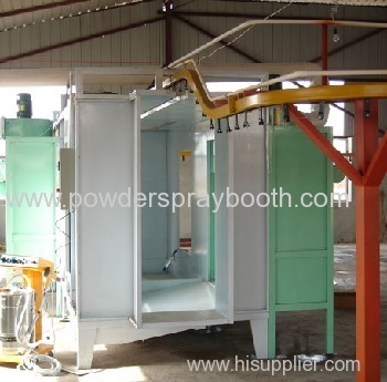 Cartridge filter powder coating booths