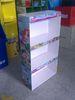 Glossy Singal wall corrugated cardboard floor Power Wing Display advertiseing with3 levels