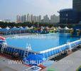 Outdoor inflatable Water Park Metal Frame Swimming Pools blue With SGS EN71