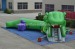 Green dinosaur inflatable tunnel