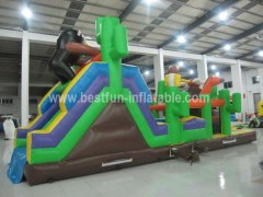 Lovely monkey inflatable obstacle course sport bouncy