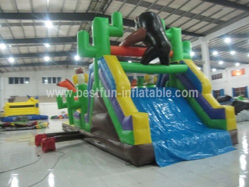 Lovely monkey inflatable obstacle course sport bouncy