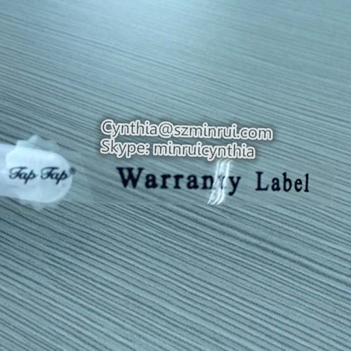 Custom Unique PET Transparent LOGO Warranty label