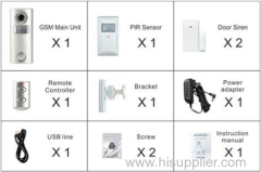 Intelligent gsm alarm home security system with camera