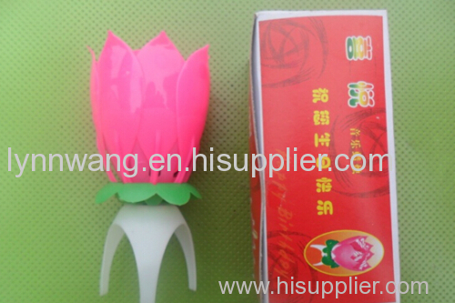 Supply of high quality lotus music candle birthday candle rotating music candle