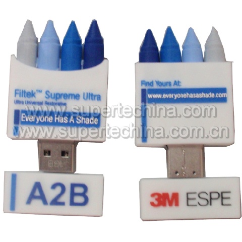 Silicone chalk-shaped USB flash drive