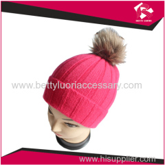 LADIES KNITTED RED BEANIE