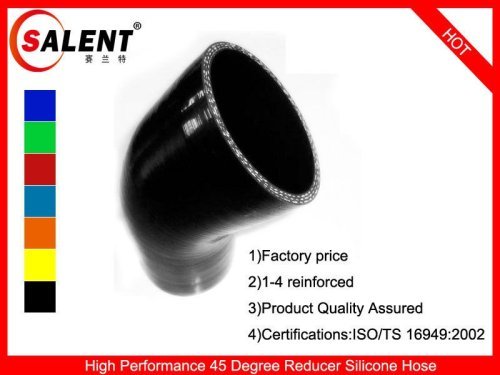 Black SALENT High Temp Reinforced 45 Degree Reducer Elbow Coupler