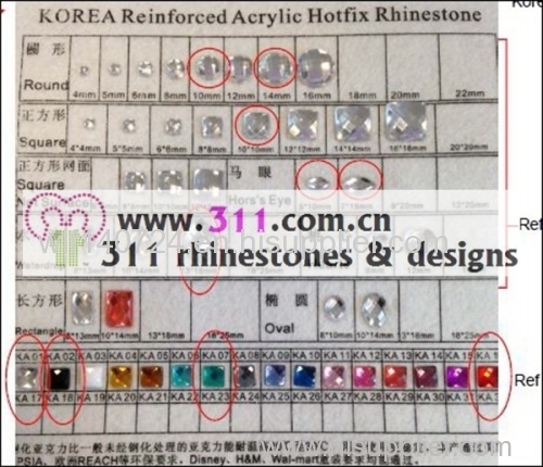 311 iron on acrylic stone hot-fix heat transfer rhinestone motif design 3