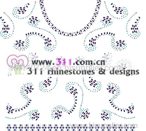 311 iron on pearl hot-fix heat transfer rhinestone motif design 2