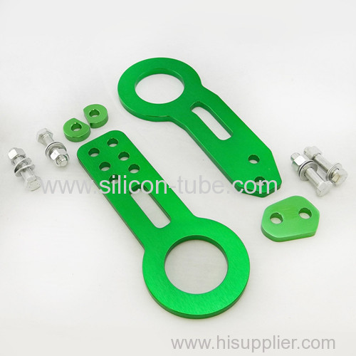 Green Anodized Billet Aluminum FRONT+REAR Towing Tow Hooks Kits Universal