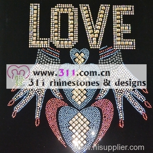 311 letters hot-fix heat transfer rhinestone motif design 2