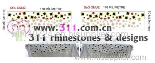 311 shoulder hot-fix heat transfer rhinestone motif design 3