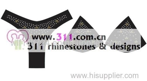 311 underwear hot-fix heat transfer rhinestone motif design 3