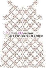 311-full body nailheads-hot-fix heat transfer rhinestone motif design 1