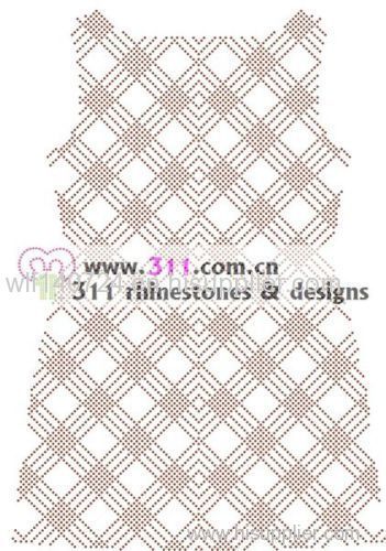 311-full body nailheads-hot-fix heat transfer rhinestone motif design 1