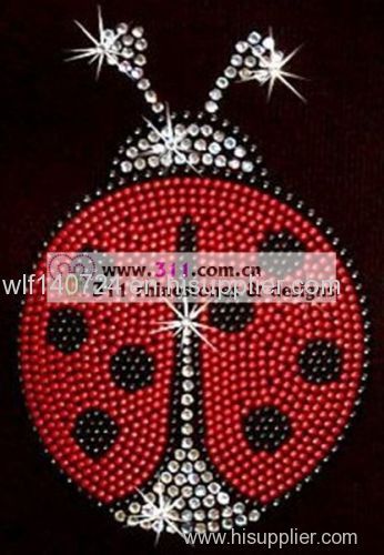 311-insects ladybug-hot-fix heat transfer rhinestone motif design 3