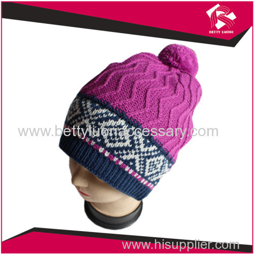 KNITTED LADIES PINK BEANIE