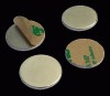 Rare earth disc magnet with backed adhesive