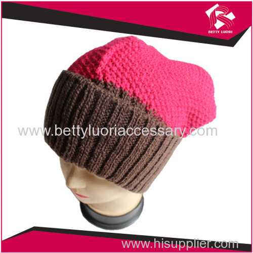 PINK KNITTED BEANIE HAT