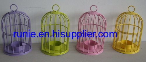 bird cage shape candle holders