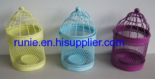 bird cage shape candle holders