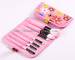 white handle pink hair 7pcs makeup brush set