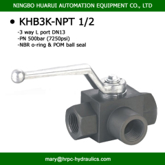 1/2 inch NPT female thread high pressure 3 way ball valve