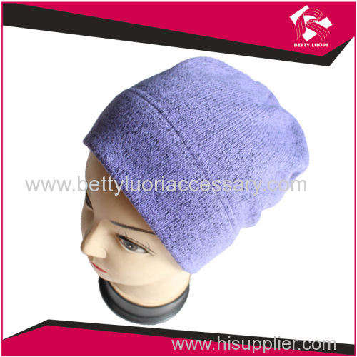 LADIES PURPLE KNITTED BEANIE