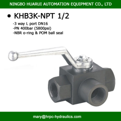 BK3-NPT1/2 DN 16 female thread high pressure 3 way ball valve