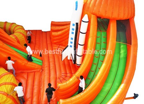 Commercial inflatable spaceship outdoor playground