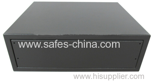Front opening hotel drawer safe with slide